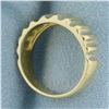 Image 3 : Unique Ridge Design Band Ring in 18K Yellow Gold