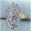 Image 2 : Tanzanite Statement Ring in 10K Yellow Gold