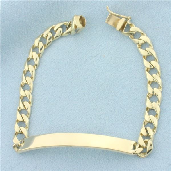 Engravable ID Name Bracelet in 14K Yellow Gold