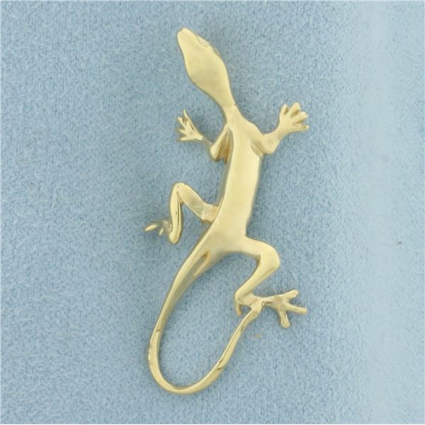Gecko Pendant in 14k Yellow Gold