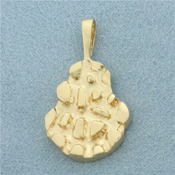 Freeform Nugget Pendant in 14k Yellow Gold
