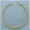 Image 1 : Rope Link Bracelet in 14k Yellow Gold