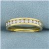 Image 1 : Channel Set Diamond Wedding Band Ring in 18K Yellow Gold