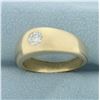 Image 2 : Mens Diamond Solitaire Flush Set Ring in 14K Yellow Gold
