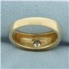 Image 4 : Mens Diamond Solitaire Flush Set Ring in 14K Yellow Gold