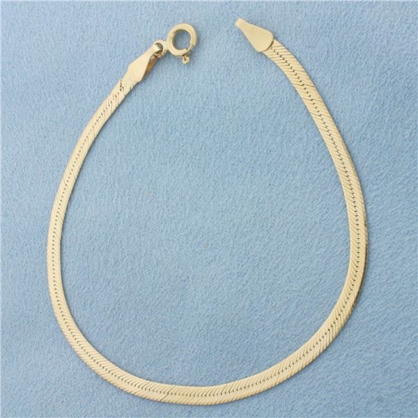 Italian Herringbone Bracelet in 14k Yellow Gold