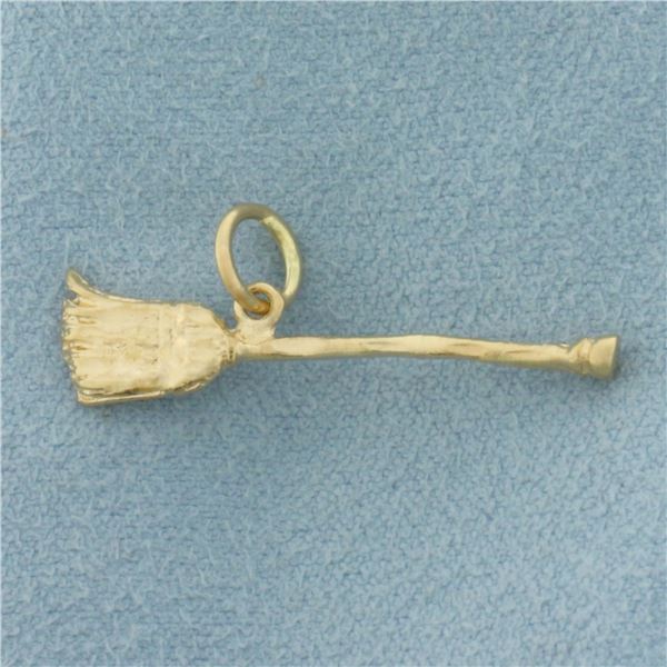 Broom Charm or Pendant in 14k Yellow Gold