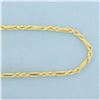 Image 2 : 32 Inch Rope Figaro Link Chain Necklace in 18k Yellow Gold