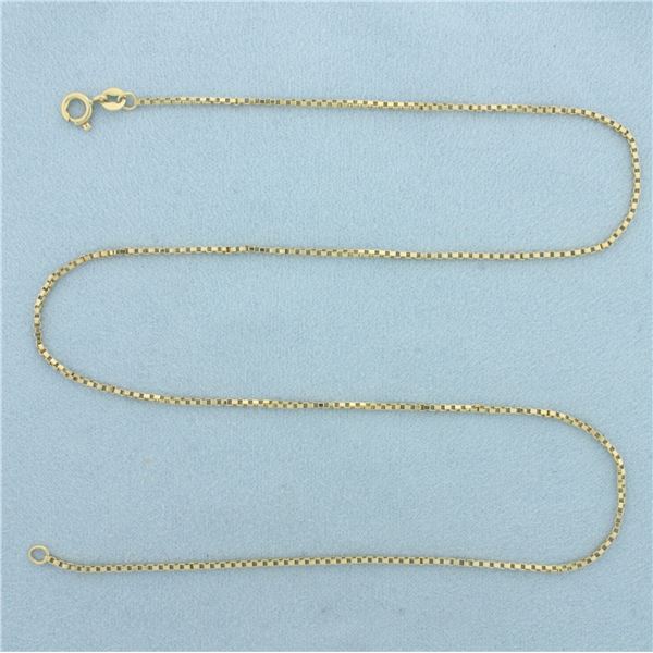 18 Inch Box Link Chain Necklace in 18k Yellow Gold