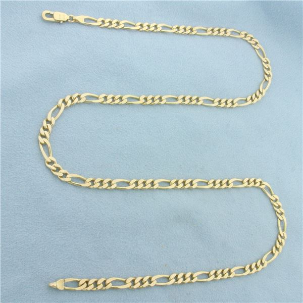 20 Inch Italian Figaro Link Chain Necklace in 14k Yellow Gold