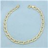 Image 1 : Italian Oval Cable Link Bracelet in 14k Yellow Gold