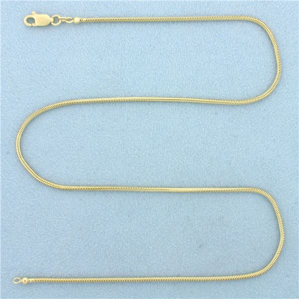 16 Inch Italian Snake Link Necklace in 14k Yellow Gold