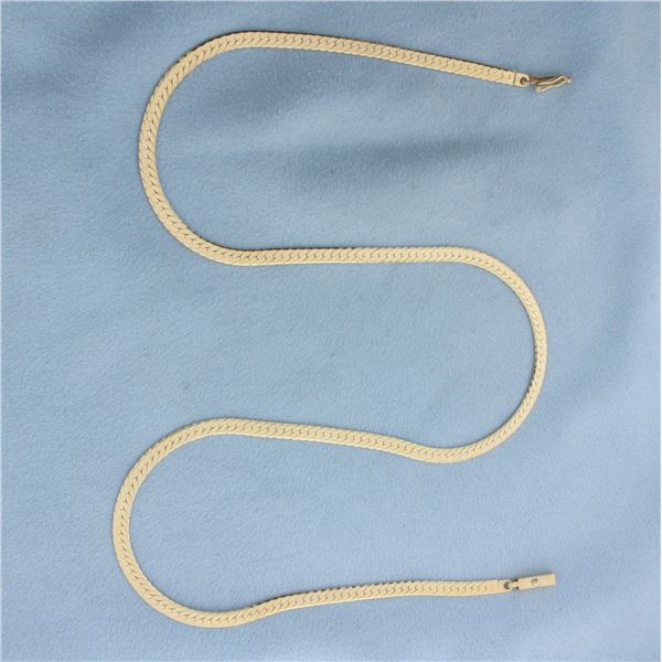 18 Inch Italian Herringbone Link Necklace in 14k Yellow Gold