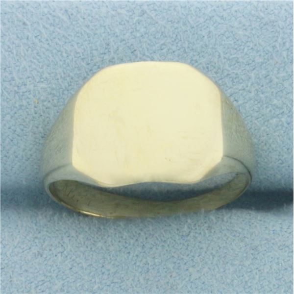 Vintage Engravable Signet Ring in 10k Yellow Gold