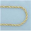 Image 2 : 18 Inch Rope Chain Link Necklace in 14k Yellow Gold