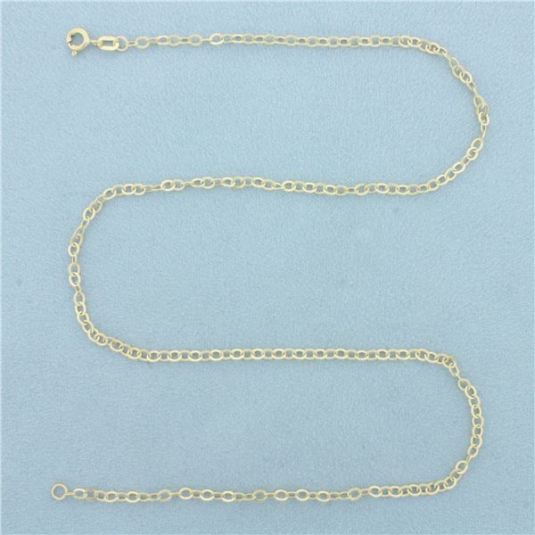 17 Inch Italian Cable Link Chain Necklace in 14k Yellow Gold