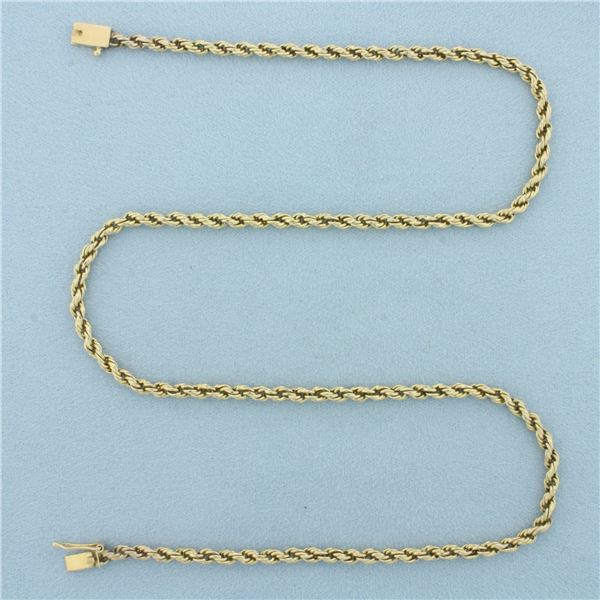 19 Inch Rope Link Chain Necklace in 10k Yellow Gold