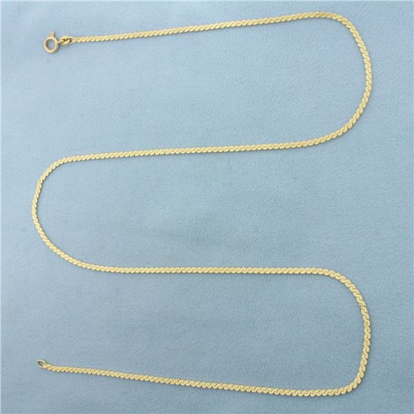 24 Inch Serpentine S-Link Chain Necklace in 14k Yellow Gold