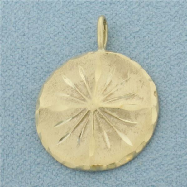 Sand Dollar Pendant in 14k Yellow Gold