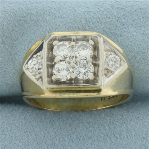 Men's Diamond Ring in 14k Yellow Gold