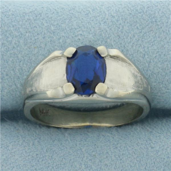 Sapphire Ring in 14k White Gold