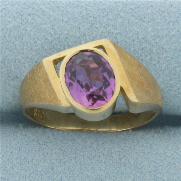 Amethyst Statement Ring in 10k Yellow Gold