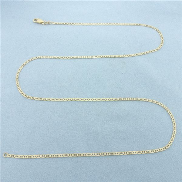 20 Inch Anchor Mariner Link Chain Necklace in 14k Yellow Gold