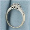 Image 3 : Emerald Diamond Engagement Wedding Ring in 14k White Gold