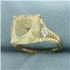 Image 2 : Yellow Tourmaline and Diamond Statement Ring in 14k Yellow Gold