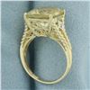 Image 3 : Yellow Tourmaline and Diamond Statement Ring in 14k Yellow Gold