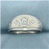 Image 1 : Mens 3 Stone Diamond Ring in 14K White Gold