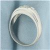Image 3 : Mens 3 Stone Diamond Ring in 14K White Gold