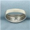 Image 4 : Mens 3 Stone Diamond Ring in 14K White Gold