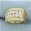 Image 2 : CZ Textured Finish Ring in 10K Yellow Gold