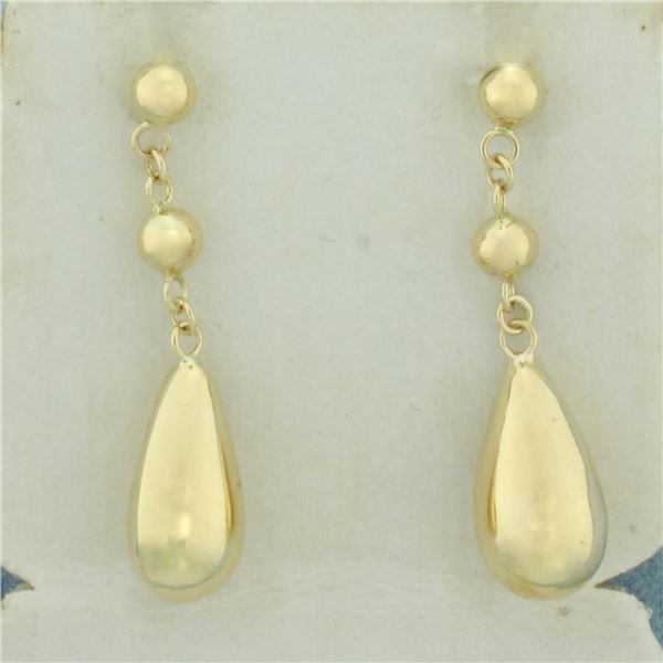 Teardrop Dangle Earrings in 14K Yellow Gold