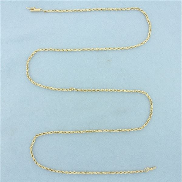 26 Inch Rope Link Chain Necklace in 14k Yellow Gold