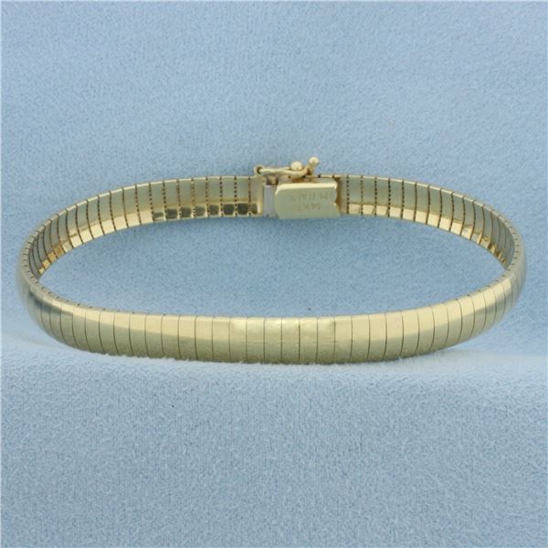 Italian Omega Link Bracelet in 14k Yellow Gold