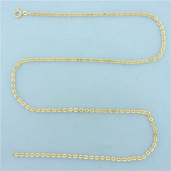 24 Inch Cable Link Chain Necklace in 18k Yellow Gold