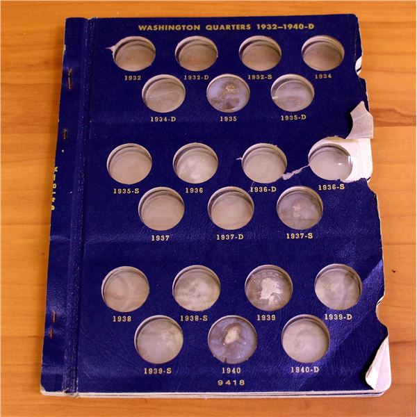 1932-1940 Silver Washington Quarter Coin Collection
