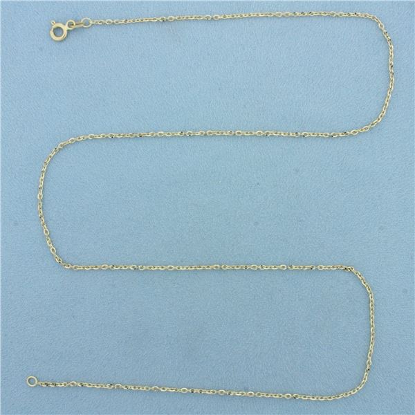 22 Inch Italian Cable Link Chain Necklace in 14k Yellow Gold