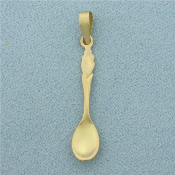 Spoon Pendant or Charm in 18k Yellow Gold