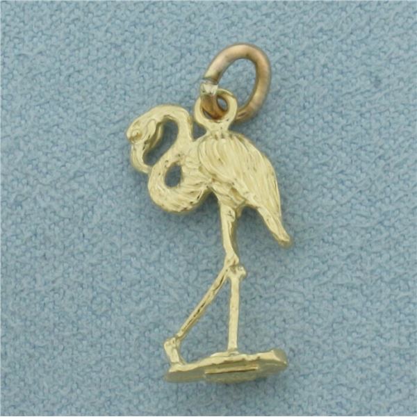 Flamingo Charm in 14k Yellow Gold