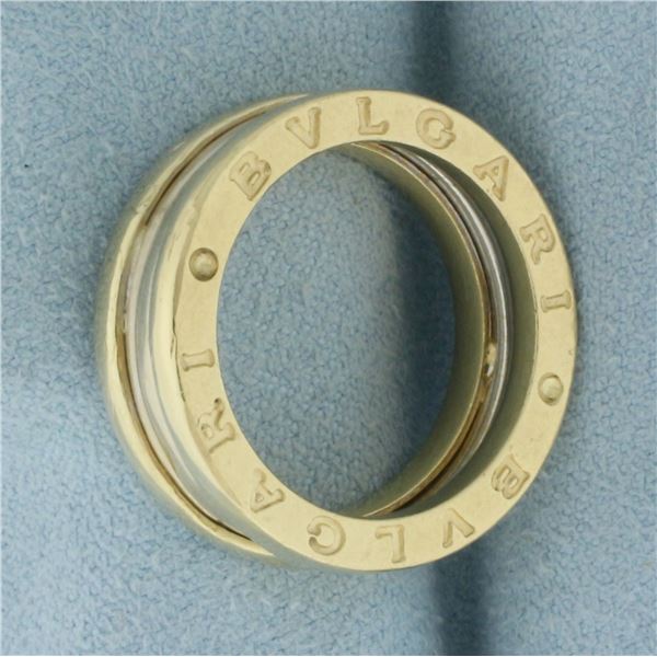 2-Tone Wide Band Ring in 14k Yellow and White Gold