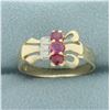 Image 1 : Ruby Ring in 14K Yellow Gold
