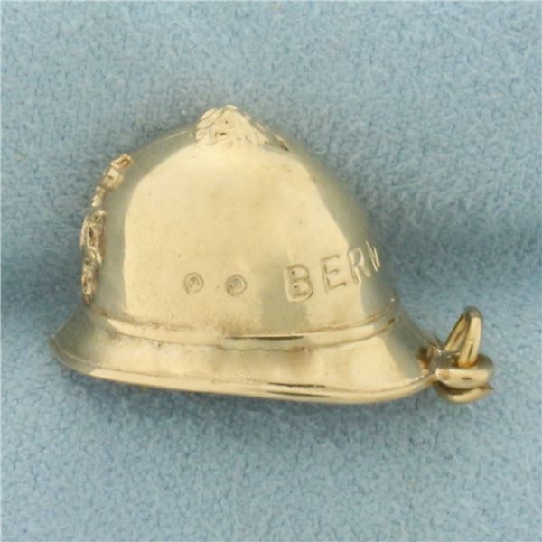 Vintage 3D Bermuda Hat Charm in 14K Yellow Gold