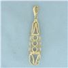 Image 1 : Italian White Crystal Pendant  in 14K Yellow Gold
