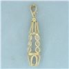 Image 2 : Italian White Crystal Pendant  in 14K Yellow Gold