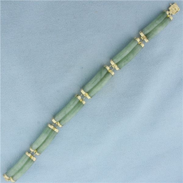 Jade Good Fortune Bracelet in 14K Yellow Gold