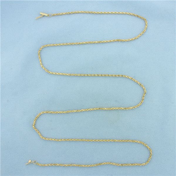 30 Inch Rope Link Chain Necklace in 14K Yellow Gold