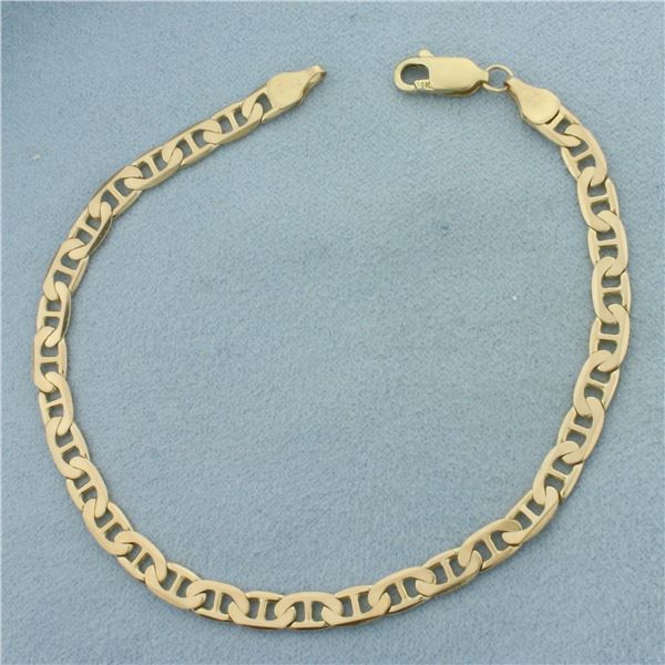 Italian Anchor Mariner Link Bracelet in 14K Yellow Gold